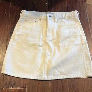 Everlane white denim skirt